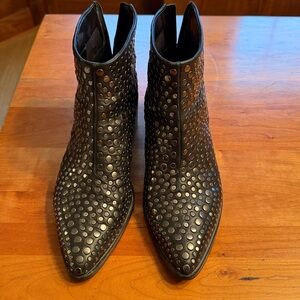 Vince Camuto Black Studded Ankle Boots